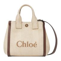 Chloe Logo Embroidered Design Cotton Shoulder Crossbody Handbag Small Women handbags Heat-Sand CH25US911P1924P Basic Set (Bag+Dust Bag)