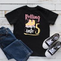 Roller Skating 5th Birthday T-Shirt, T-shirt, Womens Tees, Kids Shirt, Toddler Tee,T-shirt, Tank Top, T-shirt, Customized Birthday XL