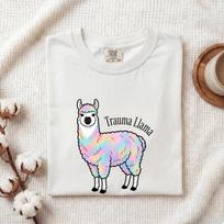 Vibrant Camelid Shirt Animals Satire Gift Women Sketch Tee Alpaca T-Shirt Wildlife Fan Llama Drawing Parody Graphic Manga Gentle Fleece L