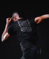 Shield Zipper Infinity Muscle Fit Short Sleeve Tee Black/L