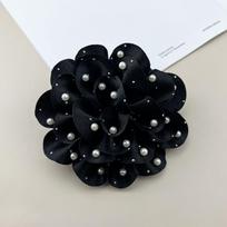 Handmade Fabric Flower Brooch 13cm Size Pearl Badge Corsage Women Corsage  Clothing Accessories juoda