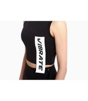 Vibrate V Half Neck Trimming Bra Top Black/One Size