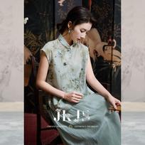 JK&JS Qingying New Chinese Style Embroidered Stand-Up Collar Shirt XL