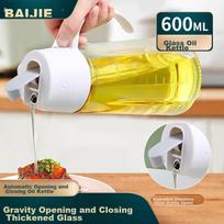 Automatic Opening And Closing Oil Dispenser with Stainless Steel Spout, Kitchen Glass Oil Bottle, Seasoning Bottle, Oil Container