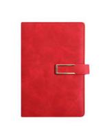 2024 Custom Print A5 Notebook Agenda Planner Journal Diary Budget School Supplies with PP Cover Leather Note Books (Red,A5   210x148mm) raudona