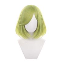 Anime Witch Hat Atelier Coco Cosplay Wig Green Short Hair Heat Resistant Fiber Hair + Wig Cap Halloween Women One Size