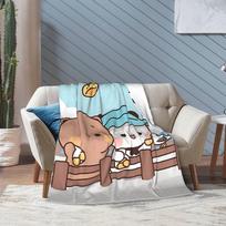 Bubu Dudu Throw Blanket for Couch Soft Cozy Plush Blanket Kawaill Couple Bears 50x60 Inches Multi-size Bedspread for All Seasons Size: 75*100cm, Weight: 230 GSM