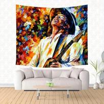 Jazz Guitarist Art Tapestry  Perfect for Vibrant Musical Inspiring  Unique Home Decor with Creative Artistic Charm 100X70CM
