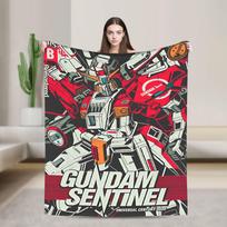 Gundam Blanket Quality Super Warm Robot Throw Blanket Winter Kids Bedroom Funny Bedspread Size: 75*100cm, Weight: 230 GSM