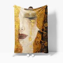 Gustav Klimt Oil Painting Four Seasons Blanket Sofa Bed Cover Soft and Fluffy Blanket Soft Warm Flannel Throw Blanket Gift Art Size: 75*100cm, Weight: 230 GSM