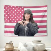 1pc Eilish Flag Tapestry, Indoor & Outdoor Wall Hanging Decor for College Dorm, Bedroom & Living Room 100X70CM