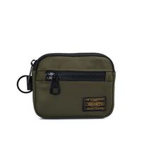 Portable Men Wallet Card Holder Zipper Short Wallet Practical Mini Earbuds Storage Bag  Male tamsiai žalia spalva
