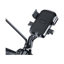 Phone Mount, Adjustable Handlebar Phone Holder for Bike, Scooter, Delivery Riders - Compatible One Size black