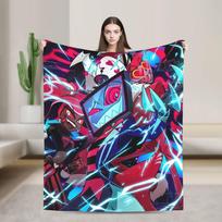 Hazbins Hotels Alastor Vox 2 Spausdintas pledas vyrams, moterims Super minkštas, jaukus Mesti pledai sofai 50x60 colių Daugybė dydžių 75X95CM