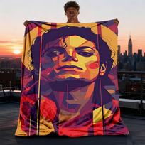 1 vnt. Michael Jackson lauko personalizuotas flanelės pledas, minkštas, lengvas personalizuotas flanelės pledas, skaitmeninė spauda, 75X95CM