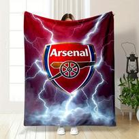 Red Shield Emblem with a Cannon, Surrounded by Lightning and Storm Clouds. for All Seasons Blanket Lunch Break Throw Gift 75X95CM