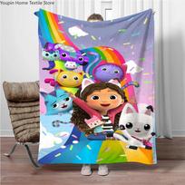 Animacinis G-Gabbys-Lėlių namelis Minkšti flanelės pledai Šildantis metamas pledas Patogus pledas Piknikui Lovoms Sofai Namams Miegamajam 75X95CM