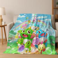 3D Retro žaidimo Bubble Bobble Animacinis flanelinis pledas, Jaukus minkštas pledas namams, miegamajam, lovai, sofai, piknikui, dovana vaikams 75X95CM