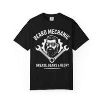 Beard Mechanic T-Shirt: Funny Grease Gears Graphic Tee 3XL