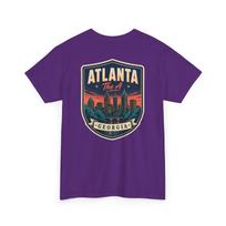 Atlanta - Mid Century Luggage Tag T-Shirt | Retro Skyline City Badge Tee S