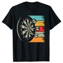 Funny Vintage Darts Dartboard Bullseye Arrow Dart Lovers T Shirts Summer Cotton Streetwear Short Sleeve Birthday Gifts Tshirt S įvairiaspalvis
