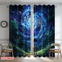 Cosmic vortex path Print Drapes Room Darkening Window Curtains for Home Decor,Rod Pocket Blackout Curtains Bedroom 60×150cm