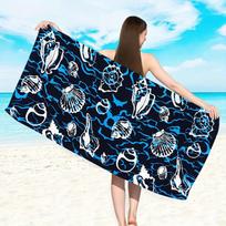 Beach Towel Blue Wave Turtle Print Soft Quick Dry Towel for Poolside Lounging & Camping 50x100cm