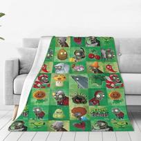 Game P-Plants-vs-Zombie Printed Blanket Warm Soft Fluffy Plush Bedding Throws For Home Decor Travel Flannel Bedspread Bed Cover Size: 75*100cm, Weight: 230 GSM