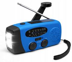 Radio przenośne solarne sanelite korbka antena latarka powerbank 3w1