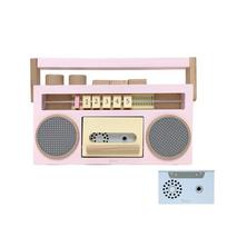 tape recorder Kiko Tape Recorder Pink Recording Radio Cassette Recorder Wooden Toy Wooden Toy Pretend Play Room Christmas Present Birthday Present rožinė