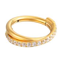 Crossed Titanium Steel Twist Nose Rings Segment Hoop Earring Stylish Women Accessory Stylish Jewelry for Fashionistas 1 auksas
