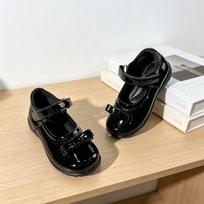 2026 PU Leather African School Shoes - Girls' Black Fashion Princess Shoes 26-30 (Minimum Order Quantity: 5)