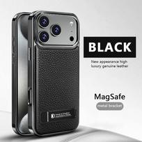 Luxury Magnetic Plating Leather Case For iPhone 17 Pro Max Funda iPhone 16 Pro Max 15 14 13 Folding Bracket Shockproof Phone Holder Cover For iPhone 17 juoda