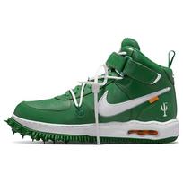 Nike x Off-White Air Force 1 Mid SP Leather 'Pine Green' Men's DR0500-300 EU 37.5 blue