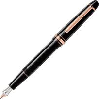MONTBLANC Red Gold Classic Fountain F nib Meisterstück #145 Pen, juoda