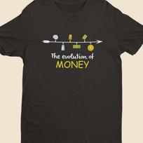 Evolution of Money T-Shirt: Bitcoin Crypto Fintech Tee 4XL
