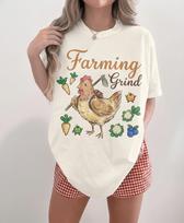 Stardew Valley Shirt Farming Grind Chicken Hoe Pixel Art Junimos Cozy Games Gamer Gift Indie Video Game Stardew Merch T-Shirt T-shirt XL