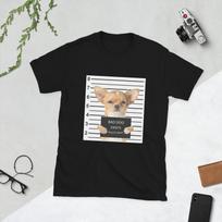 Funny Beautiful Bad Dog Mugshot (CUTE CHIHUAHUA DOG) Dog Lover Short-Sleeve Unisex T-Shirt 2XL white