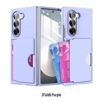 CAXITON Samsung Z Fold 6 Transparent Frosted Wallet Phone Case
