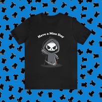 Grim Reaper Middle Finger T-Shirt: Edgy Humor Tee S