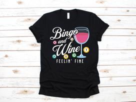 Bingo and Wine T-Shirt, Funny Bingo Tee, Tank Top, T-shirt, T-shirt,T-shirt L