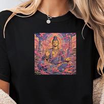 Cosmic Buddha T-Shirt, Psychedelic Lotus Meditation Art, Spiritual Zen Tee 3XL