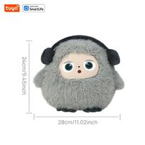 Cute Gray BOBO:AI Plush Robot Smart Interactive Toy w/LED Eyes&Voice Control,USB Rechargeable Companion for Kids Gifts/SmartHome bedugnė