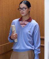 Shop Ara Basket V-Nack Wool Knit_Blue Blue/Blue