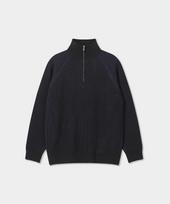 Vibrante Multi-Blend Half Zip Knit - Black/Navy Black/M