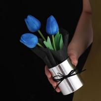 Realistic Artificial Tulip Bouquet Simulation Fake Flower Bunch Tulip Flower  Valentine's Day Gift mėlyna