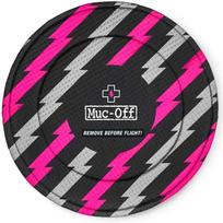 MUC-OFF Disc Brake Covers Set of 2 Washable Protective Covers for Bicycle Disc Brakes - Protects Against Overspray and Shipping Pink and Black