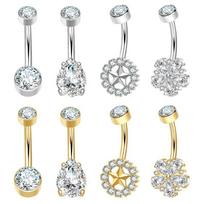 New Children's Titanium Alloy Zircon Nose Ring Body Piercing Jewelry Silver Plated Geometric Trendy Beach Use 0005&1.6*10 sidabras
