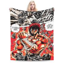 hokuto no ken Survivor Cute Flannel Blanket Winter Soft Warm Throw Blanket for Children Bedroom Trend Bedspread Sofa Bed Cover Size: 75*100cm, Weight: 230 GSM