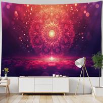 Psychedelic Mandala Tapestry Geometric Fractal Kaleidoscope Art Wall Hanging Cloth Hippie Bohemian Home Decoration Bed Sheet 100X70CM